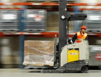 Forklift in Warehouse